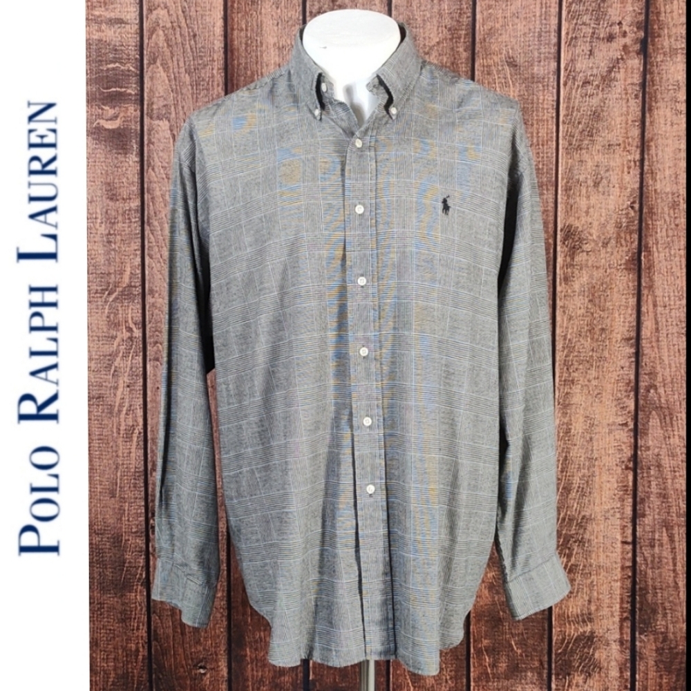 Vintage Blaire Combed Cotton Houndstooth Plaid Button Down